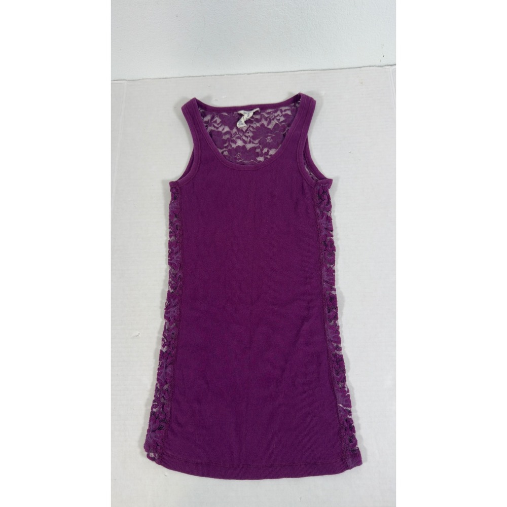 Y2K Aeropostale Tank Top S Lace Back Ribbed Sleeveless Boho Romantic Fairy Indie